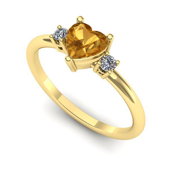 Inel logodna din aur galben cu citrin