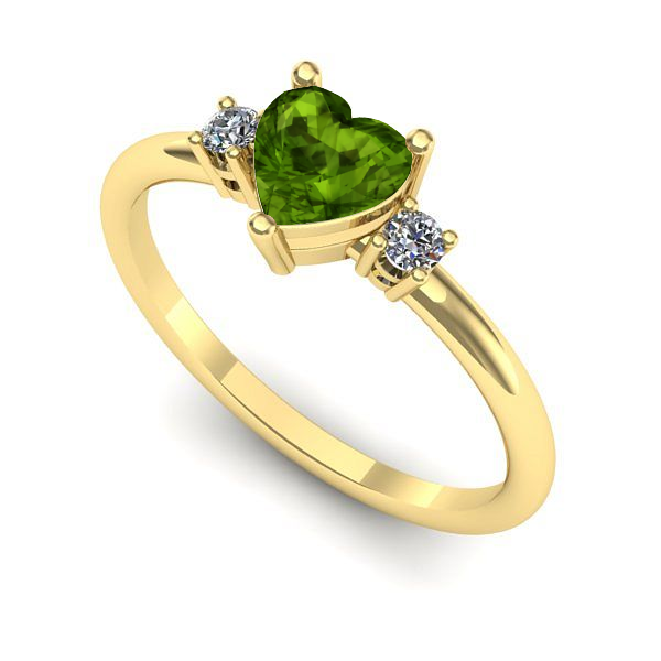 Inel din aur galben cu peridot