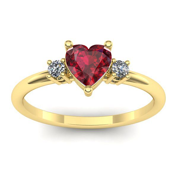 Inel de logodna cu rubin inima