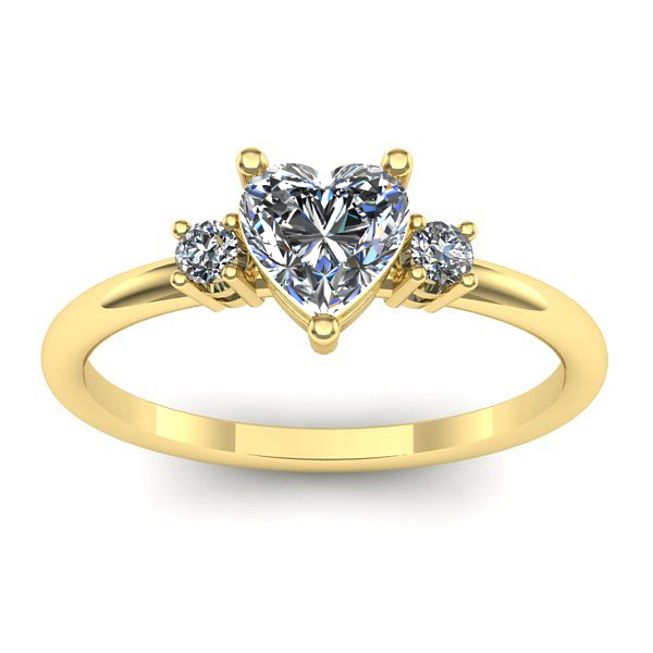 Inel de logodna cu safir alb inima