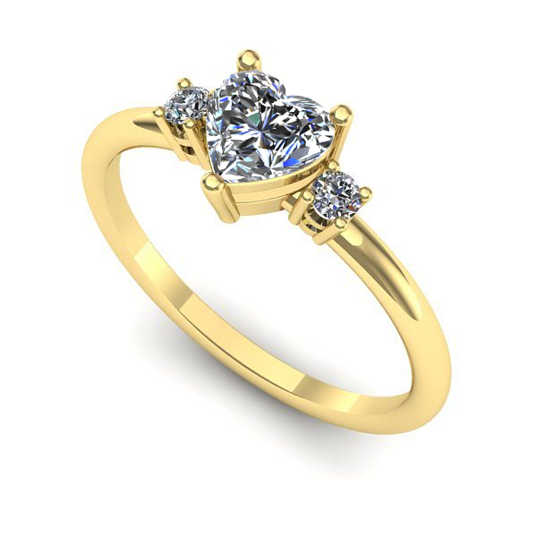 Inel logodna din aur galben cu diamant de laborator