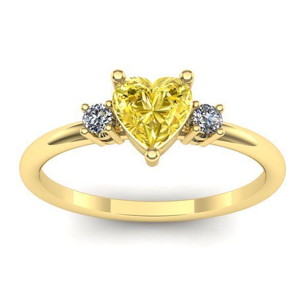 Inel logodna cu safir galben inima