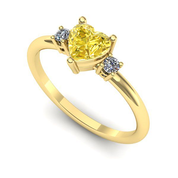 Inel de logodna din aur galben cu safir galben