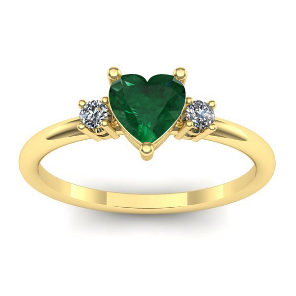 Inel cu smarald inima