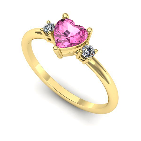 Inel de logodna din aur galben cu safir roz