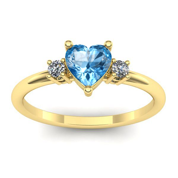 Inel logodna cu topaz blue inima