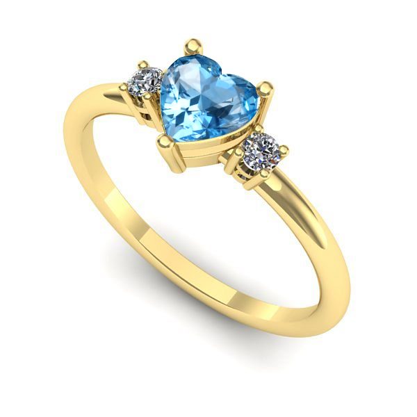 Inel din aur galben cu topaz blue