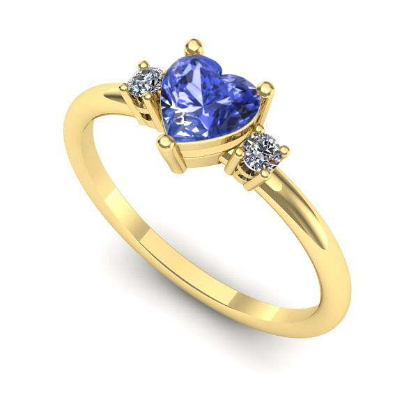 Inel de logodna din aur galben cu tanzanit