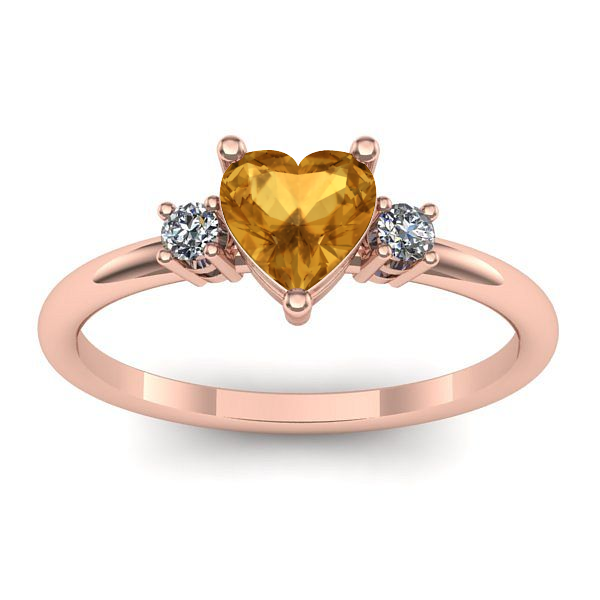 Inel cu citrin inima