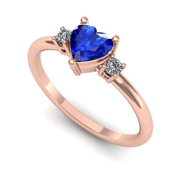 Inel din aur roz cu safir