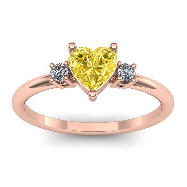 Inel de logodna cu safir galben inima