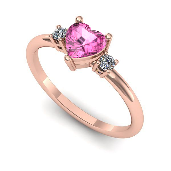 Inel din aur roz cu safir roz