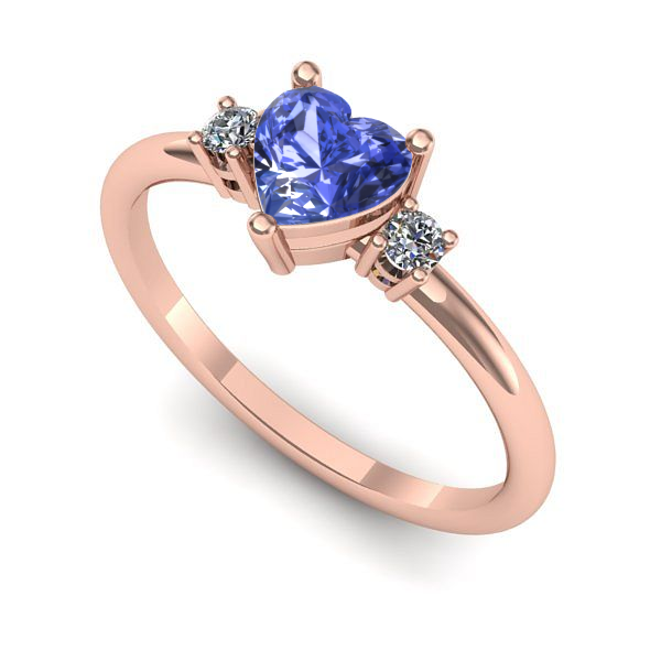 Inel din aur roz cu tanzanit