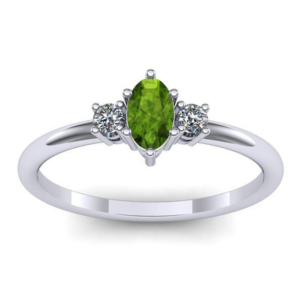 Inel logodna cu peridot oval