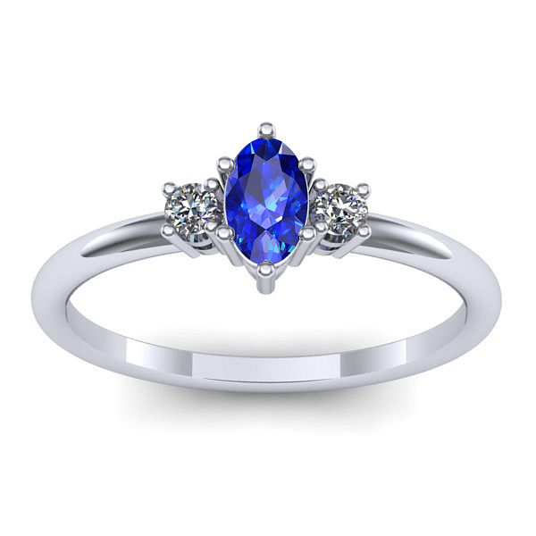 Inel de logodna cu safir oval
