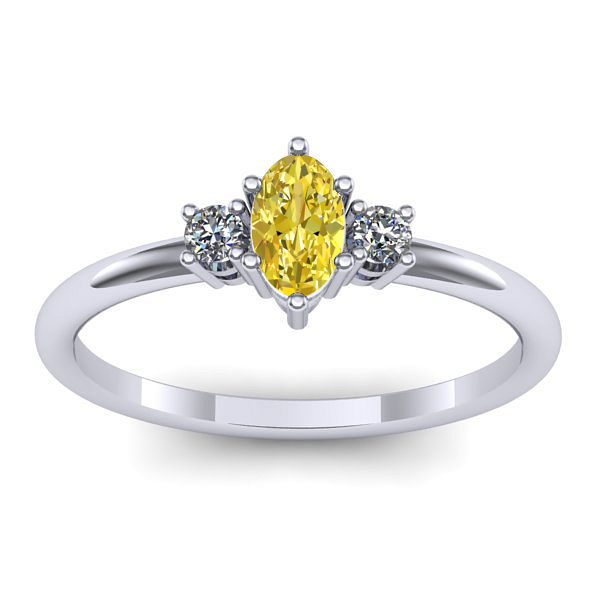 Inel logodna cu safir galben oval