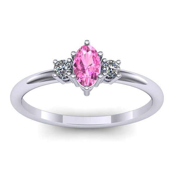 Inel de logodna cu safir roz oval