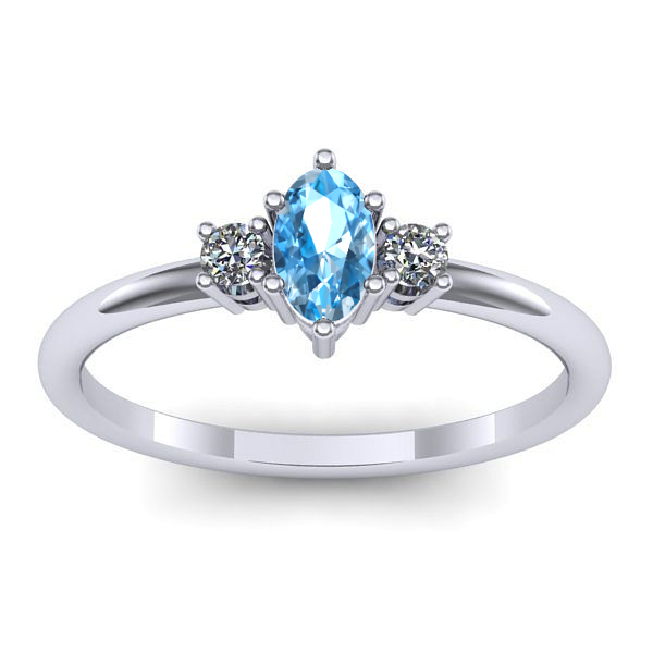 Inel logodna cu topaz blue oval