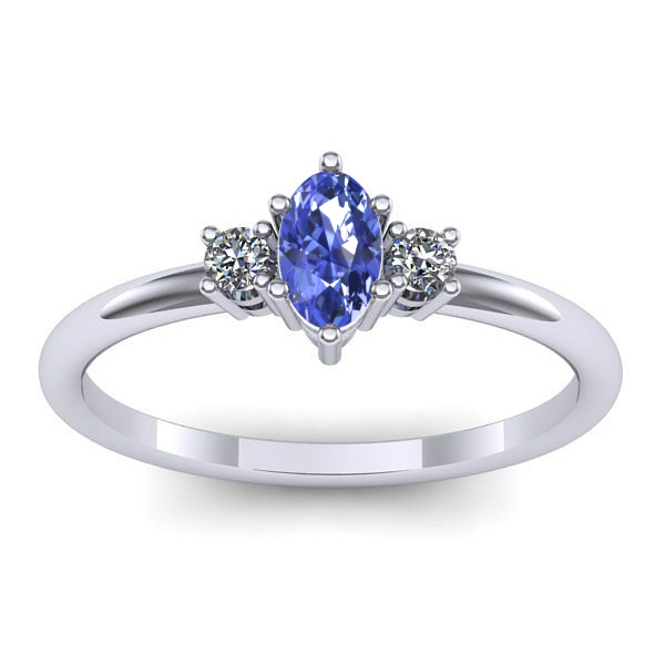 Inel logodna cu tanzanit oval