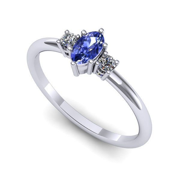 Inel de logodna din aur alb cu tanzanit