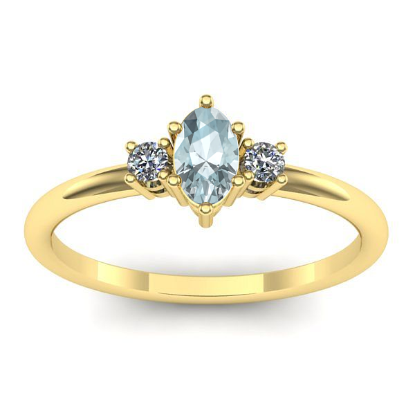 Inel de logodna cu aquamarin oval