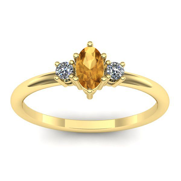 Inel de logodna cu citrin oval