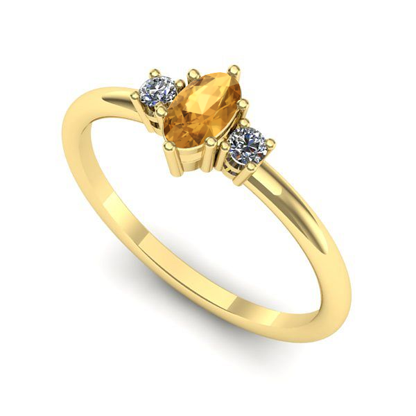 Inel din aur galben cu citrin