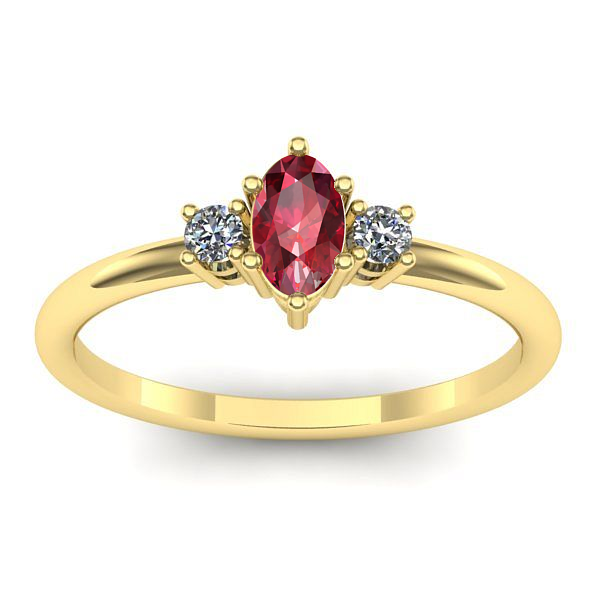 Inel logodna cu rubin oval