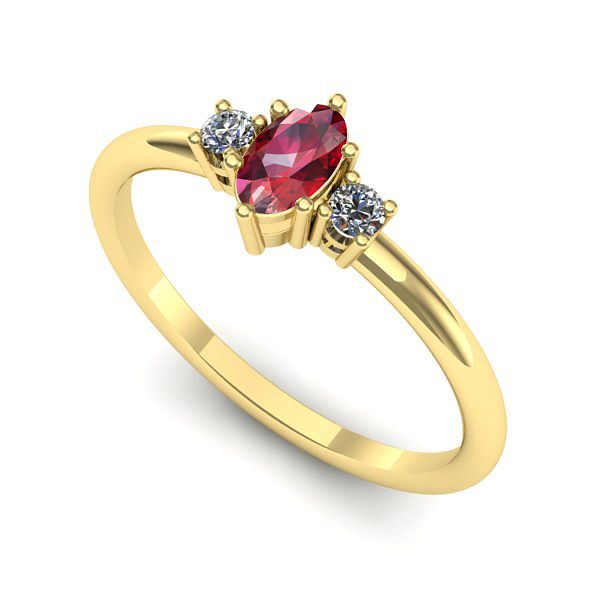 Inel de logodna din aur galben cu rubin