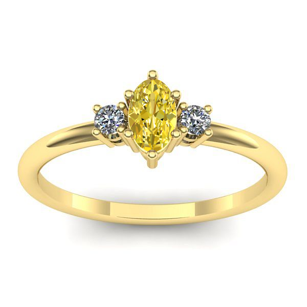 Inel cu safir galben oval