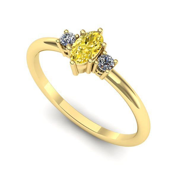 Inel din aur galben cu safir galben