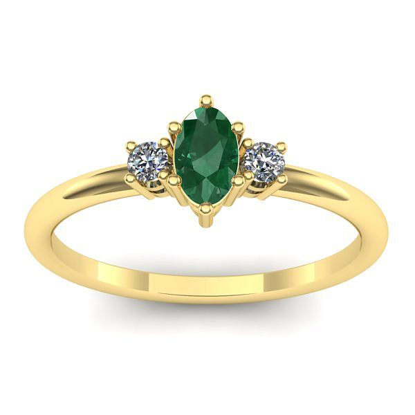 Inel de logodna cu smarald oval