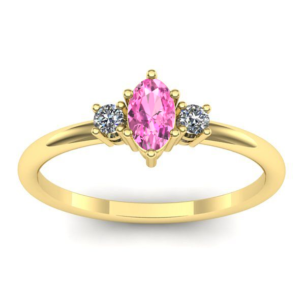 Inel cu safir roz oval