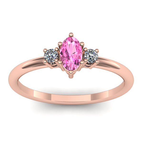 Inel logodna cu safir roz oval