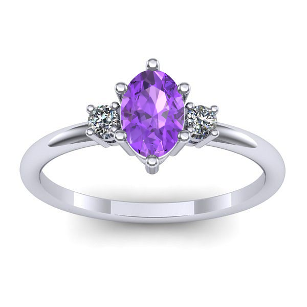 Inel logodna cu ametist oval