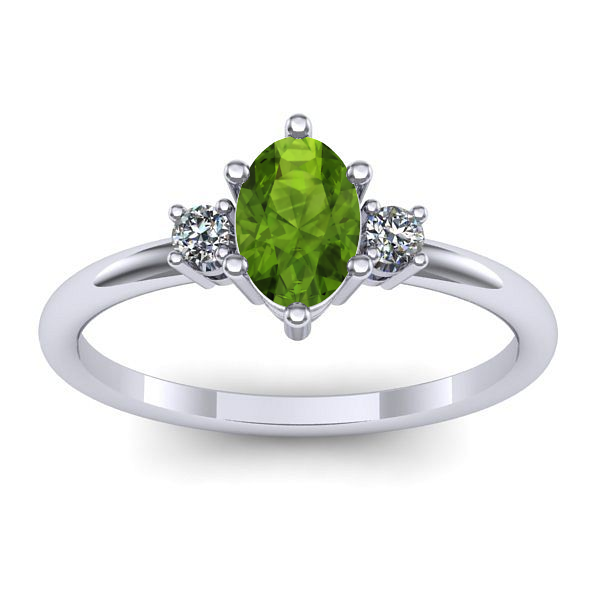 Inel de logodna cu peridot oval