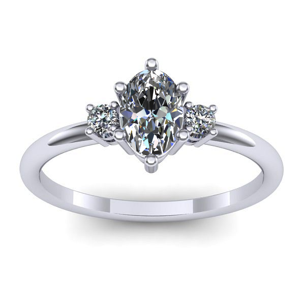 Inel logodna cu safir alb oval