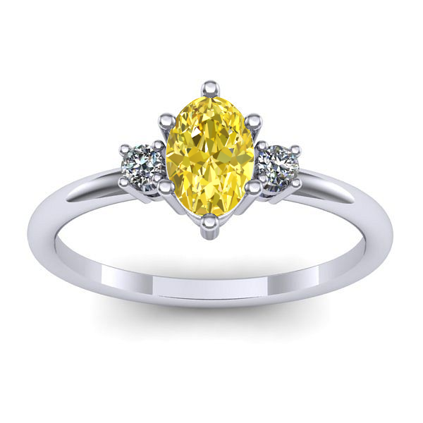 Inel de logodna cu safir galben oval