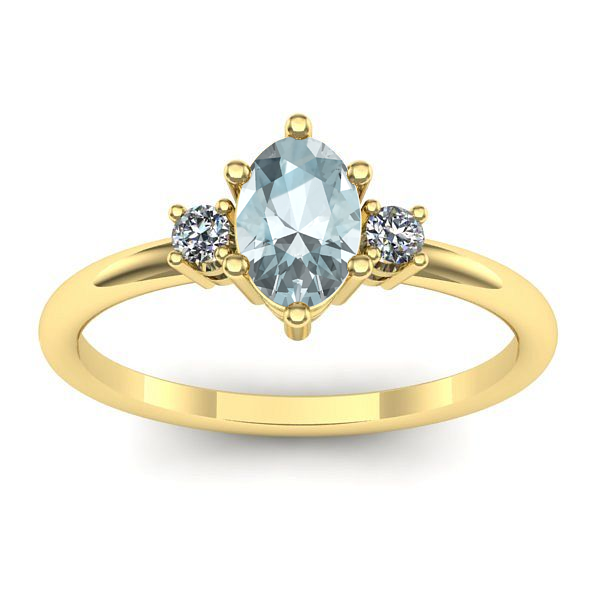 Inel cu aquamarin oval