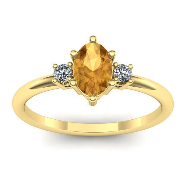 Inel de logodna cu citrin oval