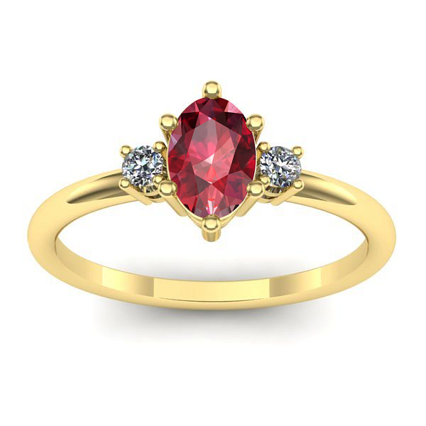 Inel logodna cu rubin oval