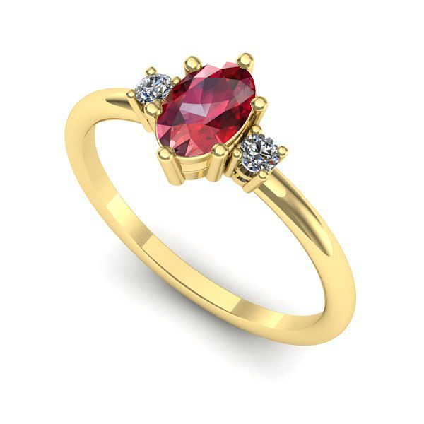 Inel din aur galben cu rubin