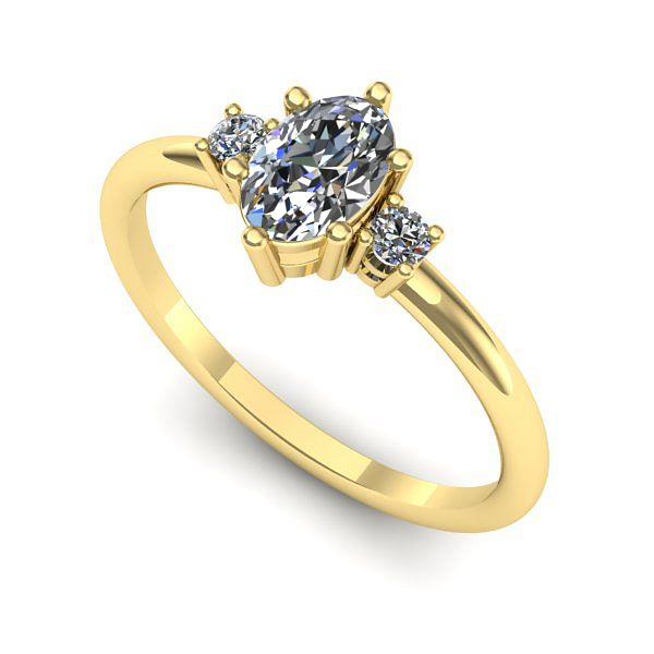 Inel logodna din aur galben cu safir alb