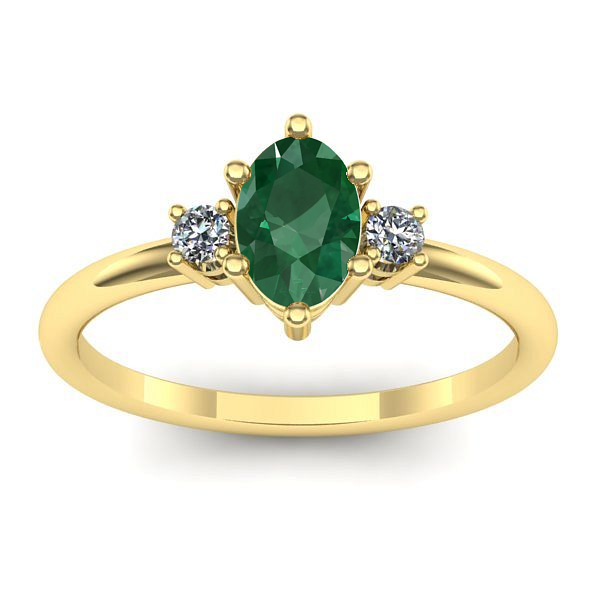 Inel cu smarald oval