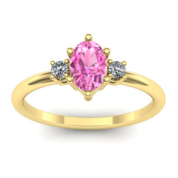 Inel cu safir roz oval