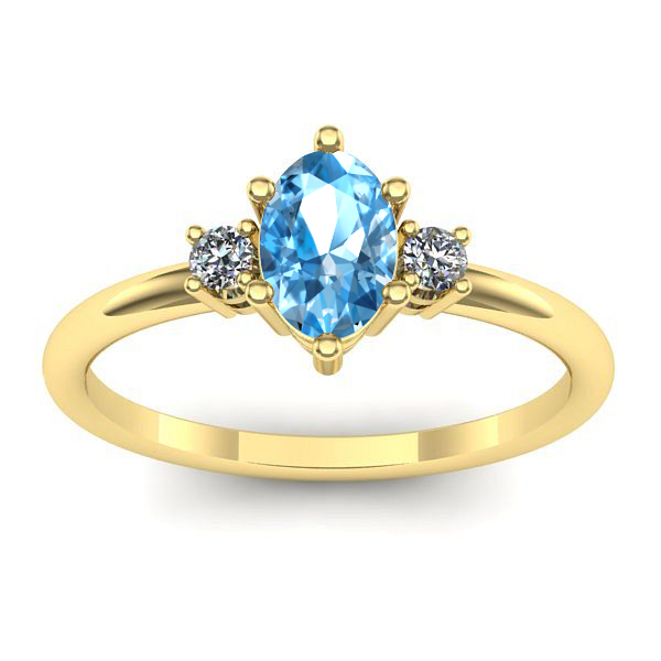 Inel logodna cu topaz blue oval