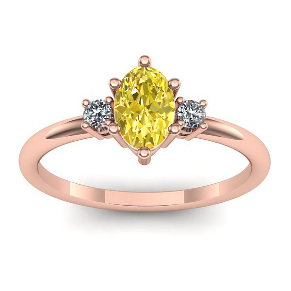 Inel de logodna cu safir galben oval