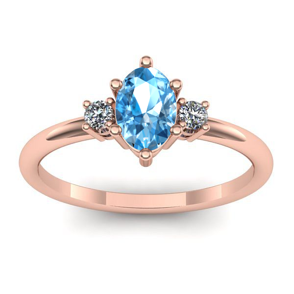 Inel de logodna cu topaz blue oval