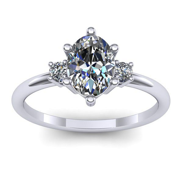 Inel logodna cu safir alb oval