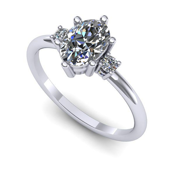 Inel din aur alb cu safir alb